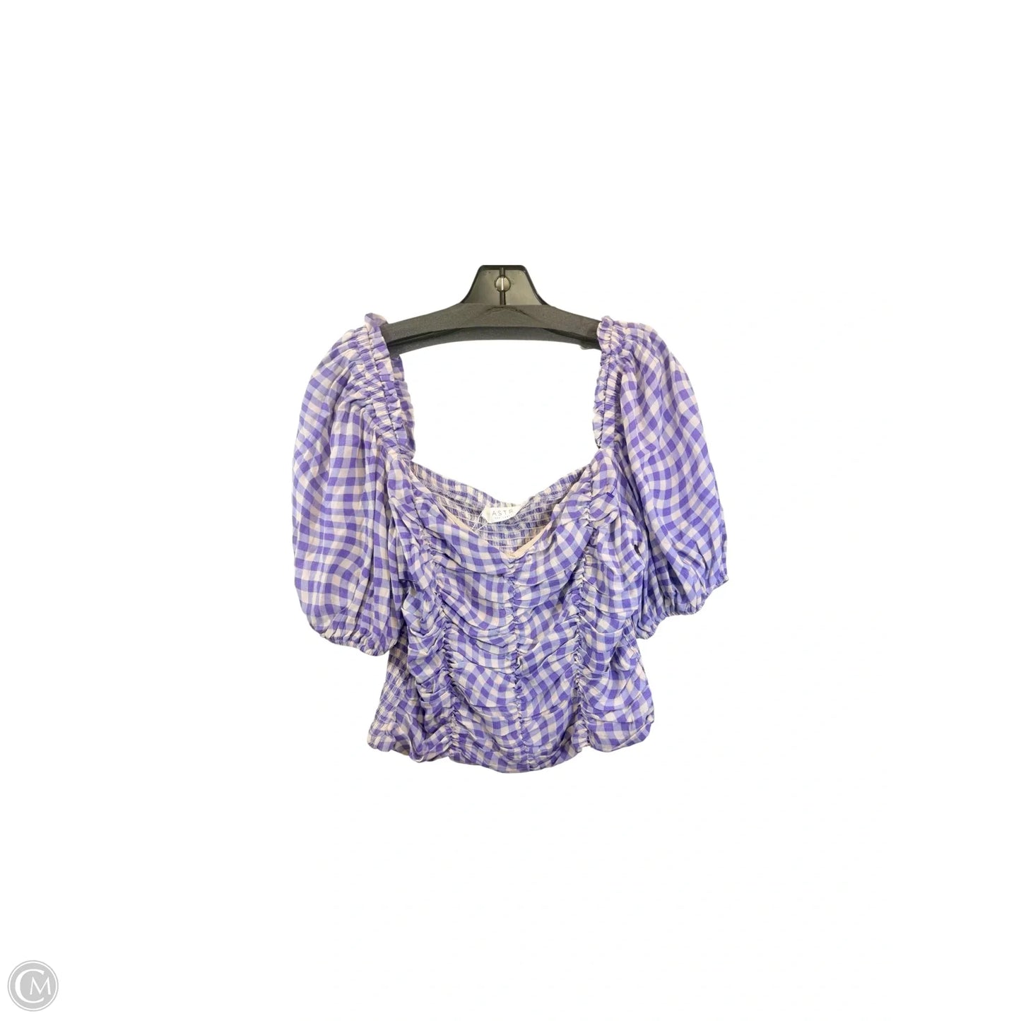 Top Short Sleeve By Astr The Label In Purple & White, Size: Xl