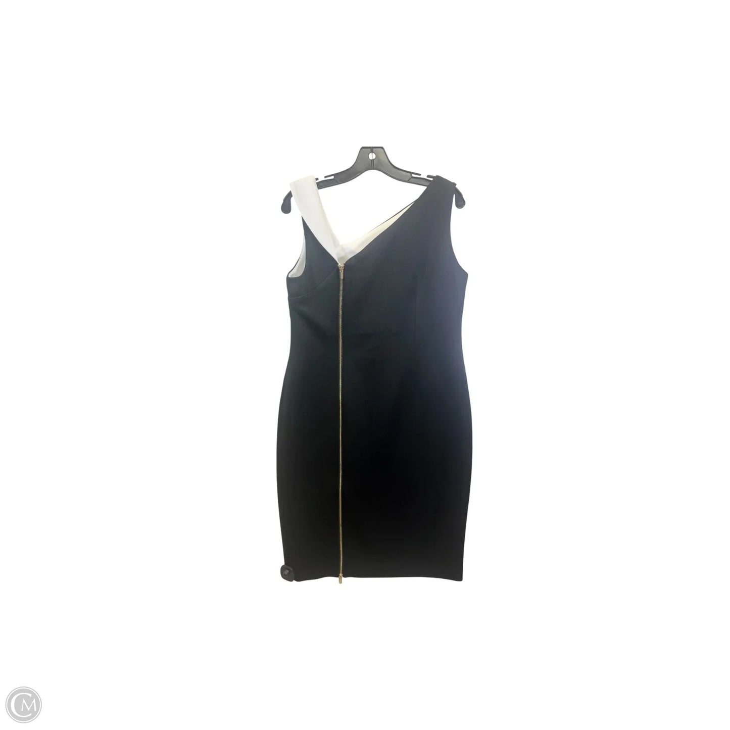 Dress Casual Midi By Calvin Klein In Black & White, Size: L