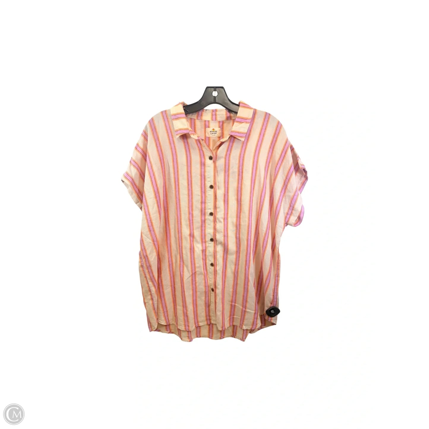 Top Short Sleeve By Marine Layer In Pink & Tan, Size: Xl