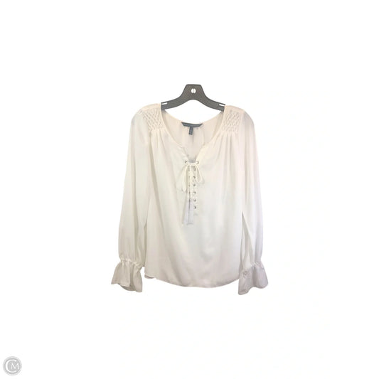 Top Long Sleeve By White House Black Market In Cream, Size: M