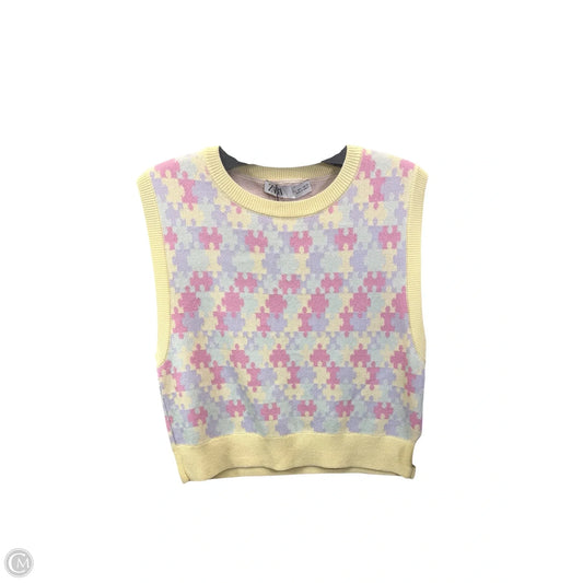 Top Sleeveless By Zara In Multi-colored, Size: L