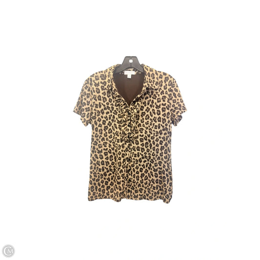 Top Short Sleeve By Charter Club In Animal Print, Size: S