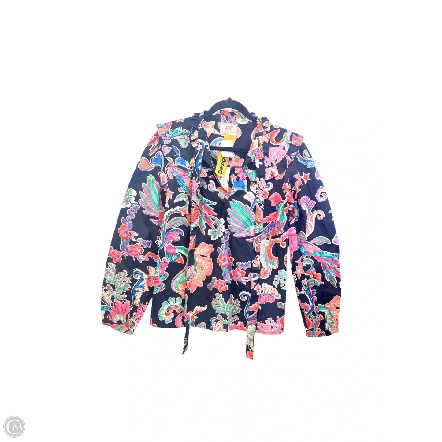 Top Long Sleeve By Cma In Black & Green, Size: S