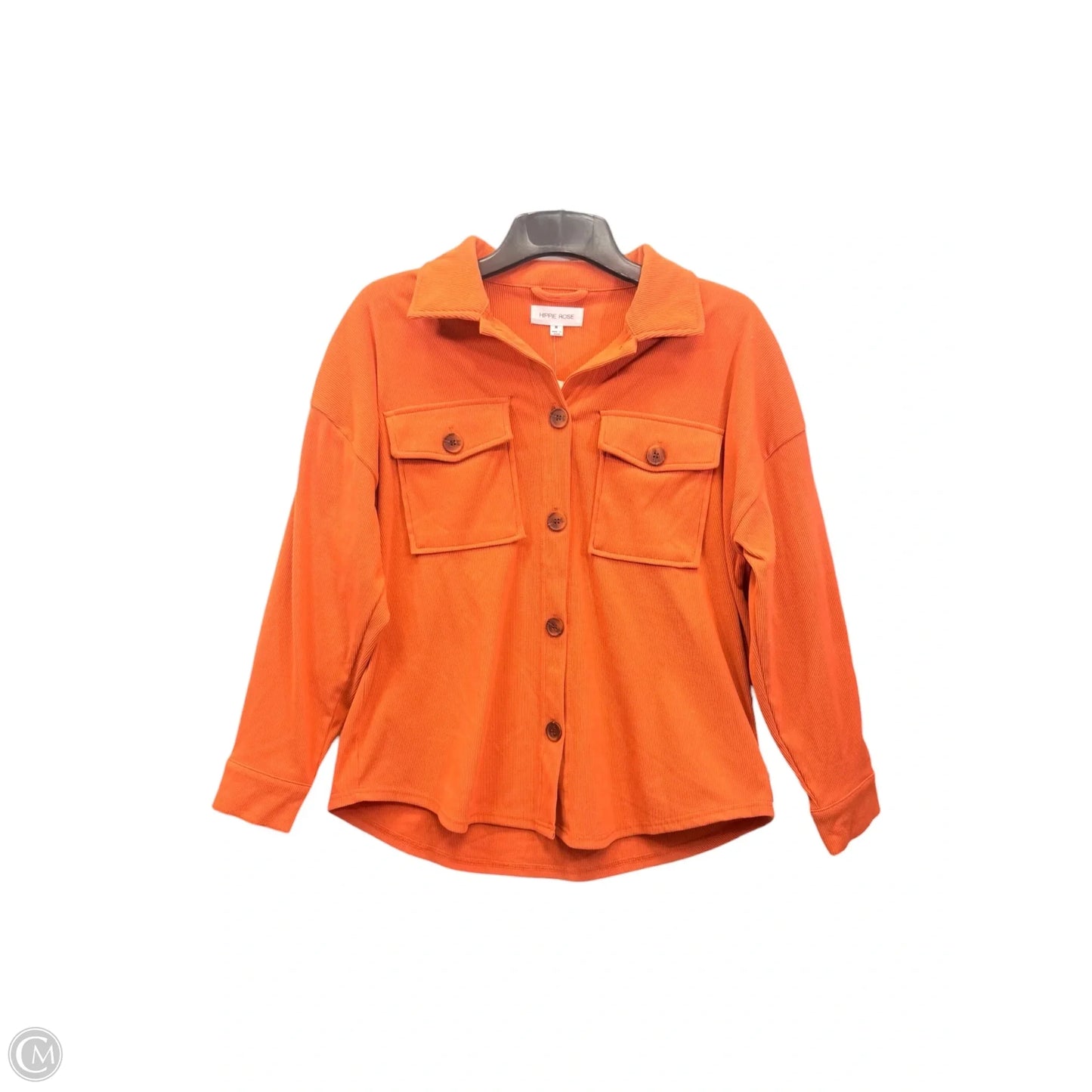 Jacket Shirt By Hippie Rose In Orange, Size: M