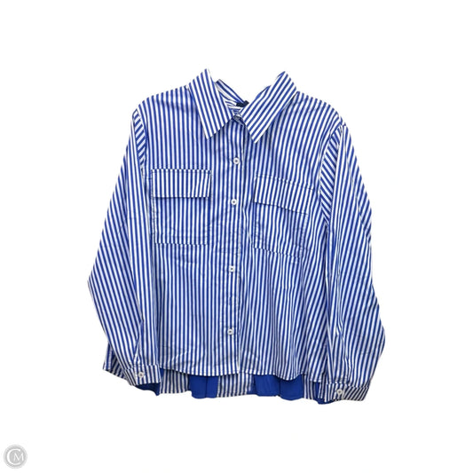 Top Long Sleeve By Joh In Blue & White, Size: Xl