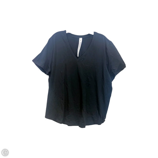 Athletic Top Short Sleeve By Lululemon In Black, Size: 18