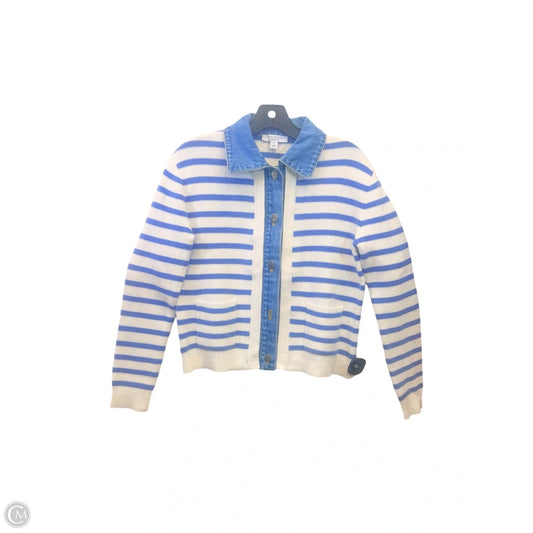 Sweater Cardigan By Ann Taylor In Striped Pattern, Size: Xsp
