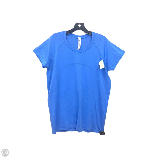 Athletic Top Short Sleeve By Lululemon In Blue, Size: 14