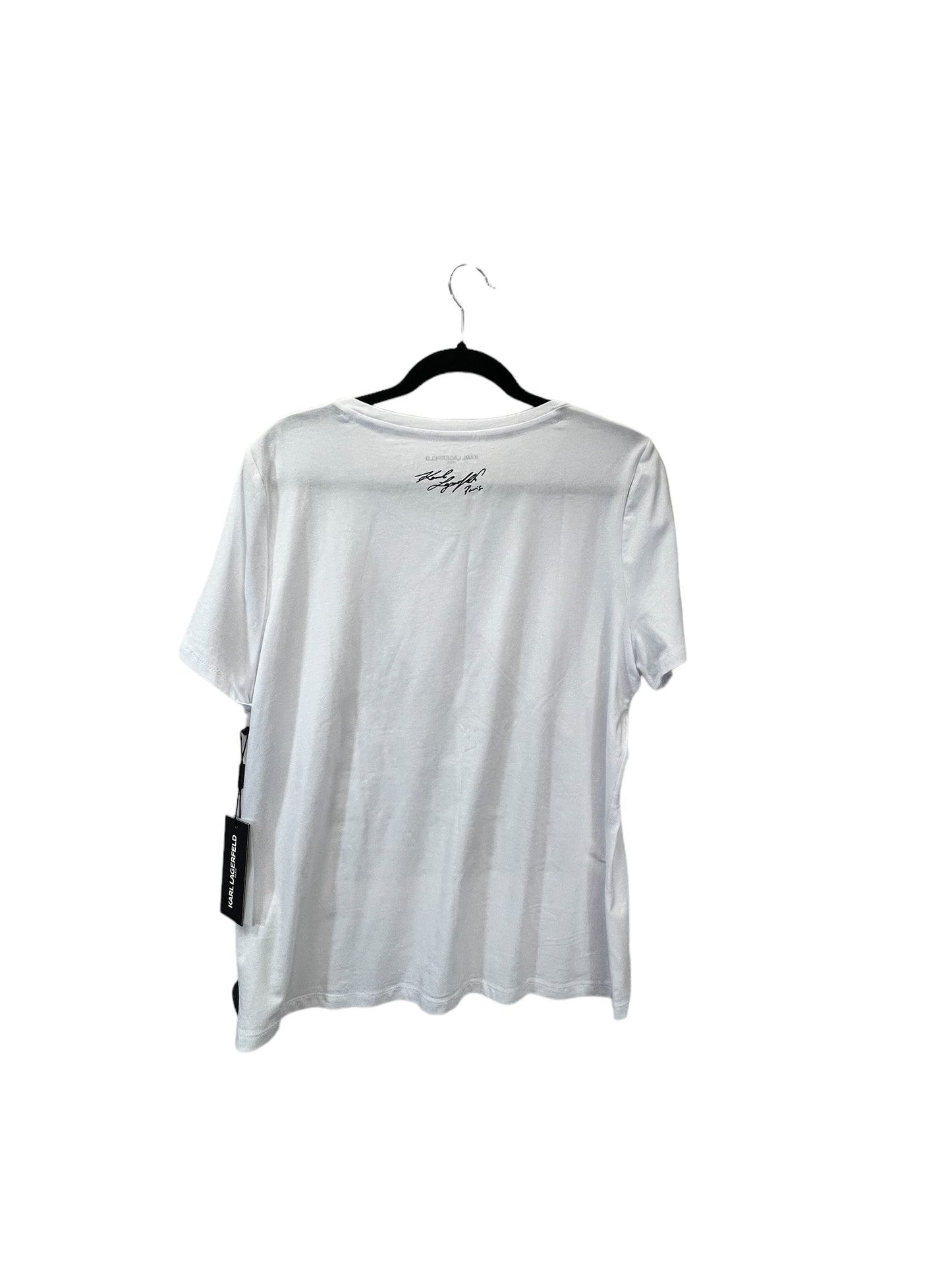 Black & White Top Short Sleeve Designer Karl Lagerfeld, Size L