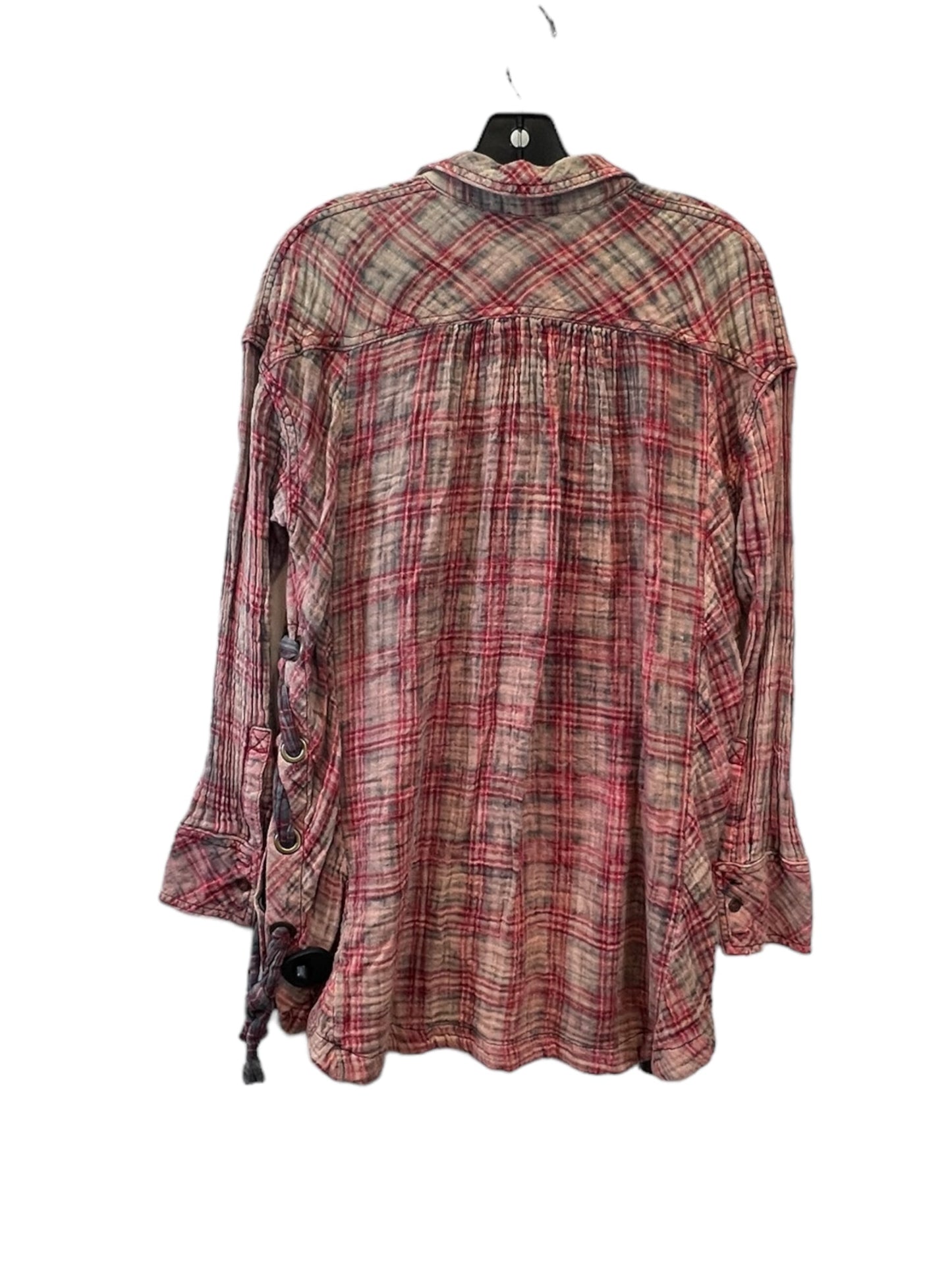 Red & Tan Top Long Sleeve Free People, Size Xs