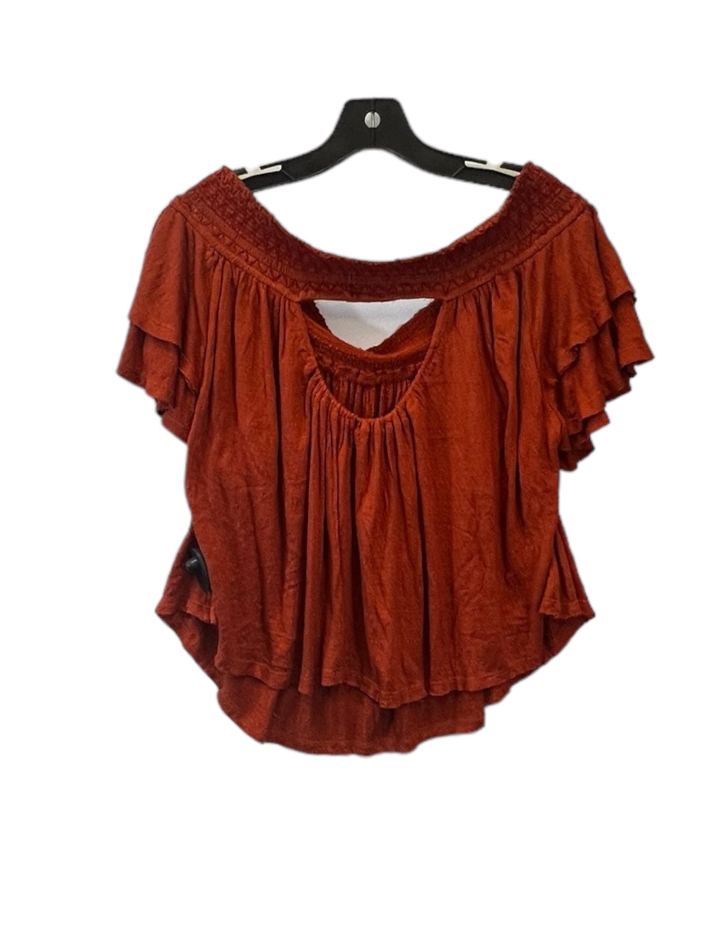 Orange Top Short Sleeve Free People, Size L