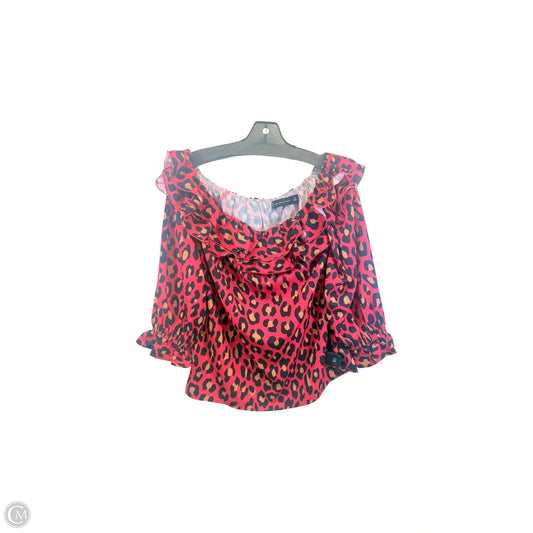 Top Long Sleeve By New York And Co In Animal Print, Size: M