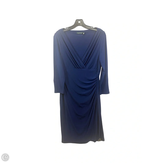 Dress Casual Midi By Lauren By Ralph Lauren In Blue, Size: M