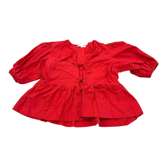 Blouse Ss By Olivaceous In Red, Size:M