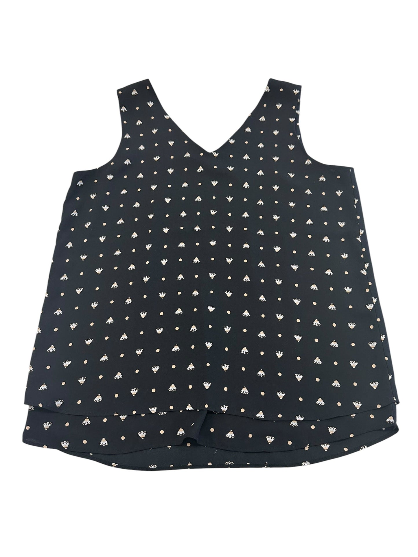 Blouse Sleeveless By Ann Taylor In Black & Cream, Size:S