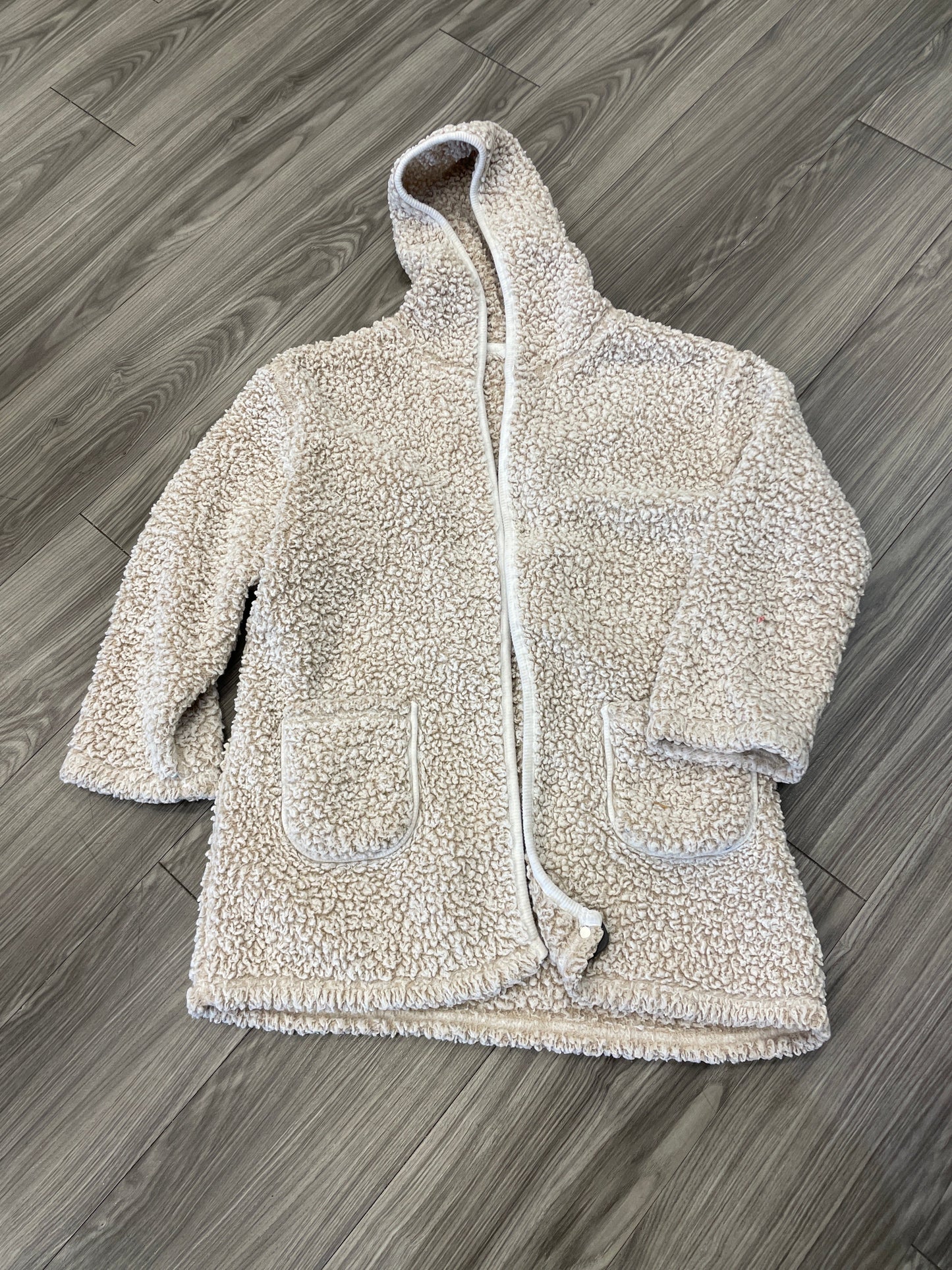 Jacket Faux Fur & Sherpa By Kensie In Cream, Size: L