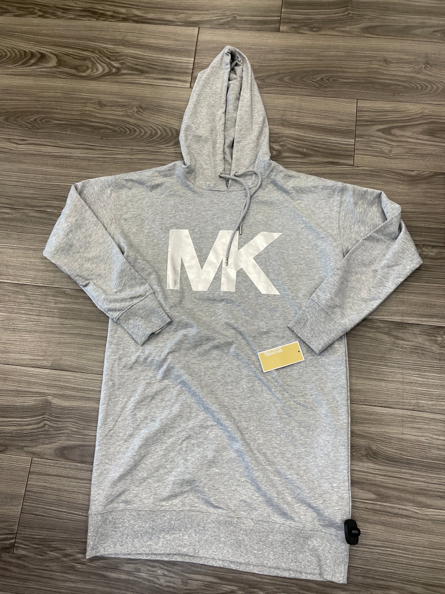 Sweatshirt Designer By Michael Kors In Grey & Silver, Size: M