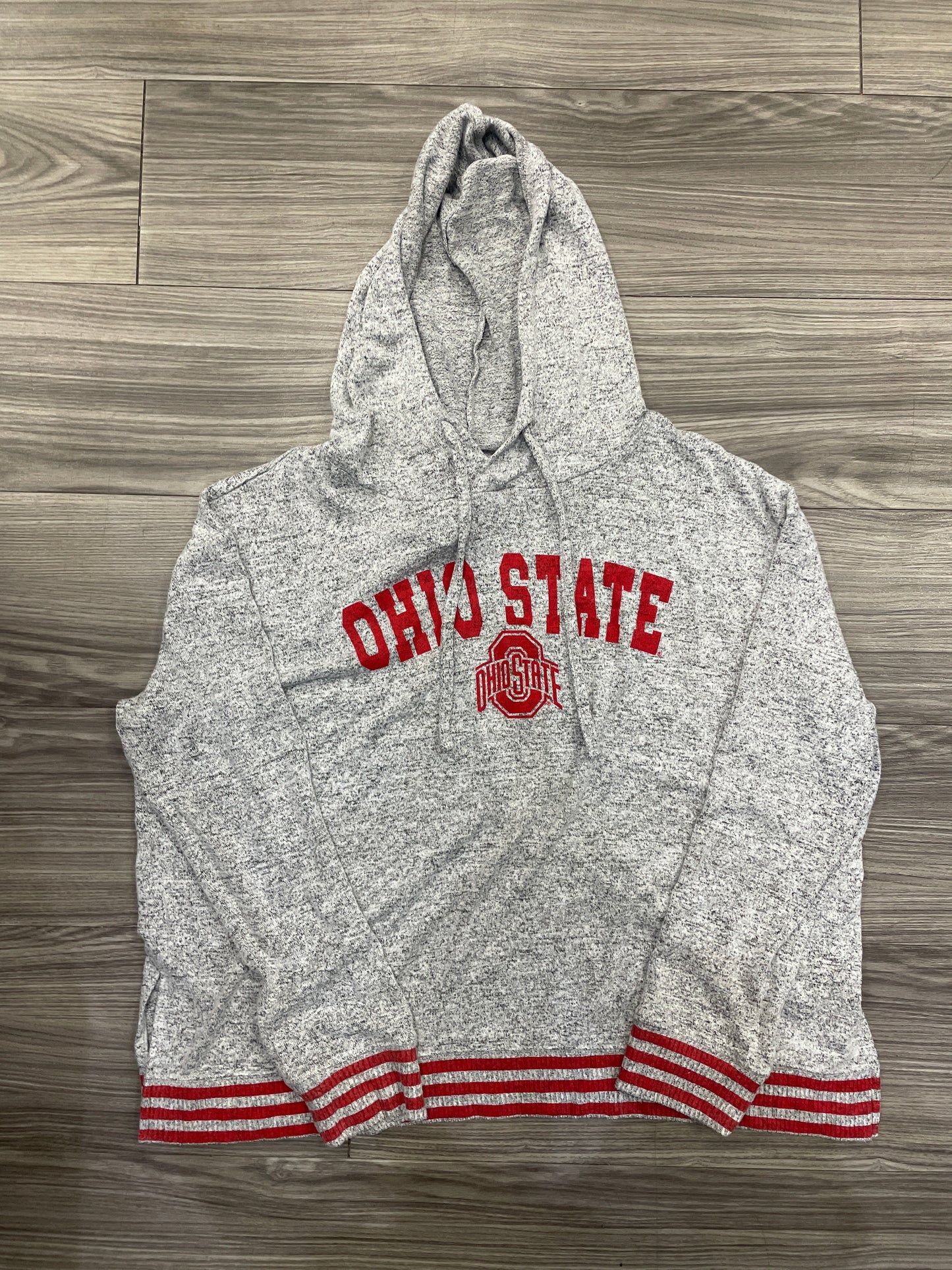 Sweatshirt Hoodie By Concepts In Grey & Red, Size: L