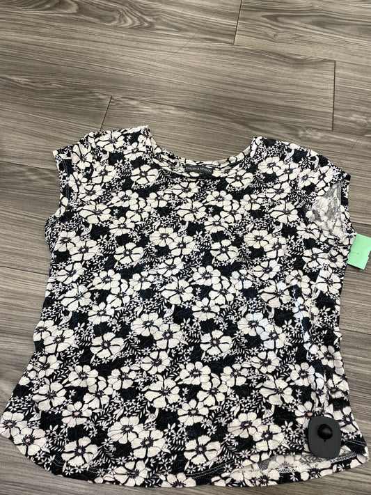 Floral Print Top Short Sleeve Chelsea And Theodore, Size L
