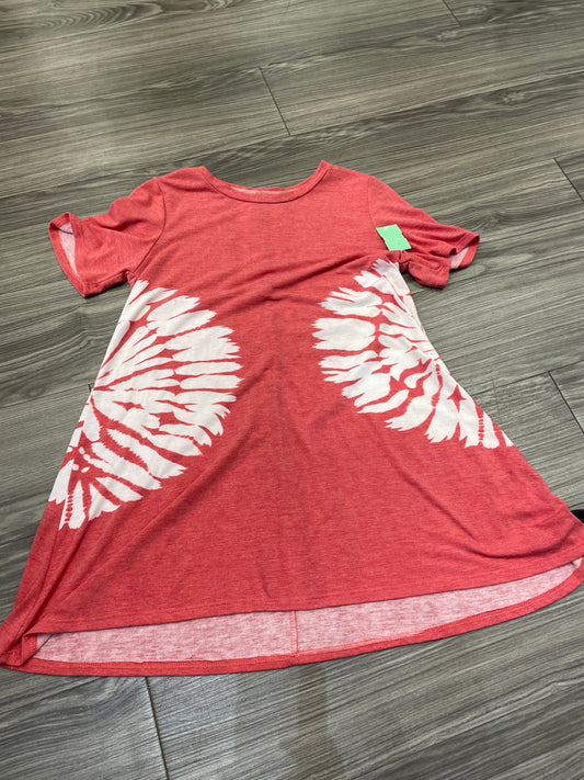 Red & White Top Short Sleeve Clothes Mentor, Size M
