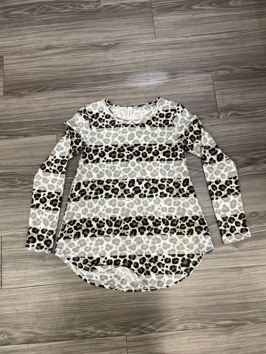 Animal Print Top Long Sleeve Clothes Mentor, Size S