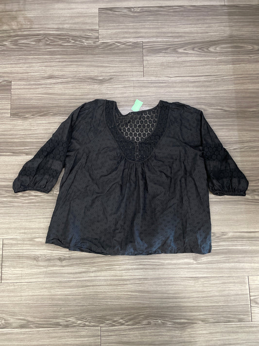 Blouse 3/4 Sleeve By Torrid In Black, Size: 3x