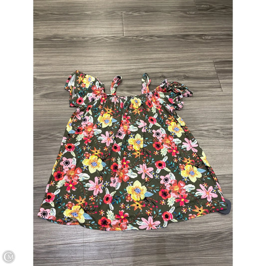 Top Short Sleeve By Time And Tru In Floral Print, Size: S
