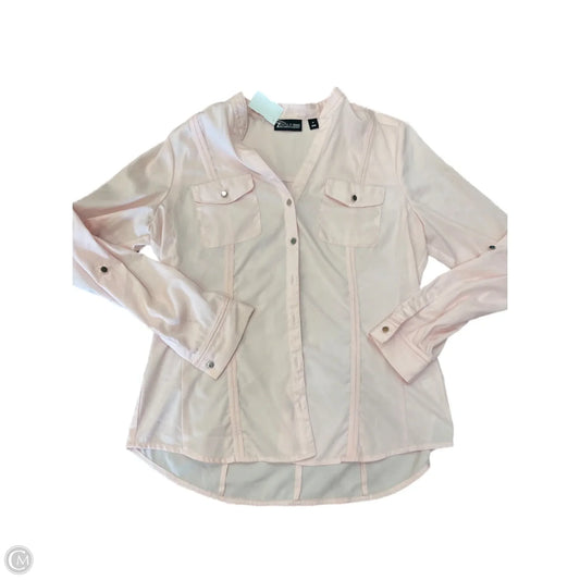 Blouse Long Sleeve By New York And Co In Pink, Size: M
