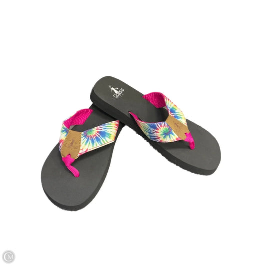 Sandals Flip Flops By Corkys In Tie Dye Print, Size: 9