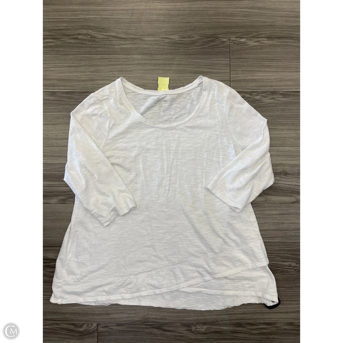 Top Long Sleeve By Chicos In White, Size: Xl
