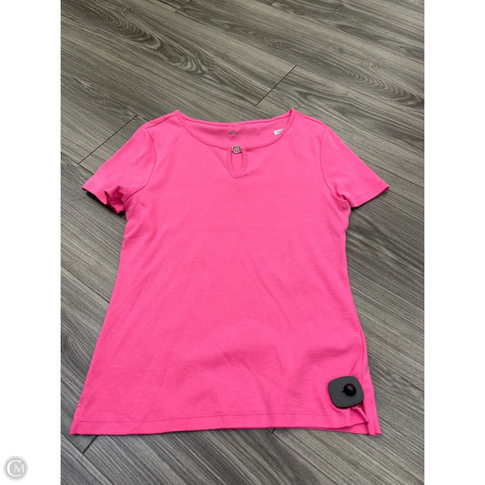 Top Short Sleeve By Tommy Hilfiger In Pink, Size: L