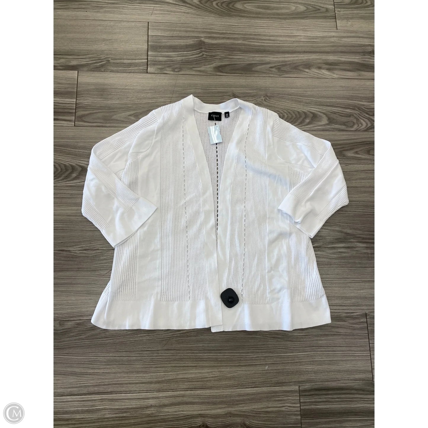 Cardigan By Cyrus In White, Size: 2x