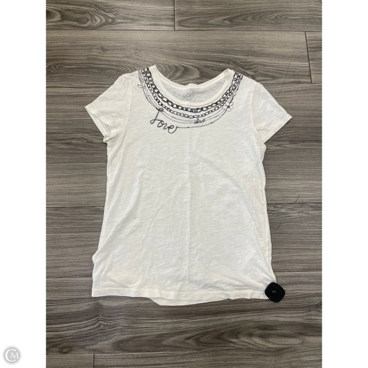 Top Short Sleeve By Loft In White, Size: M