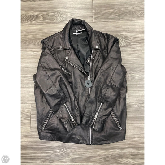 Jacket Moto Leather By Calvin Klein In Black, Size: 2x