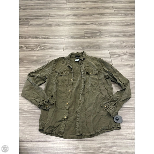 Blouse Long Sleeve By Forever 21 In Green, Size: M