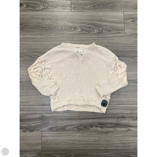 Sweatshirt Collar By Taylor & Sage In Cream, Size: M