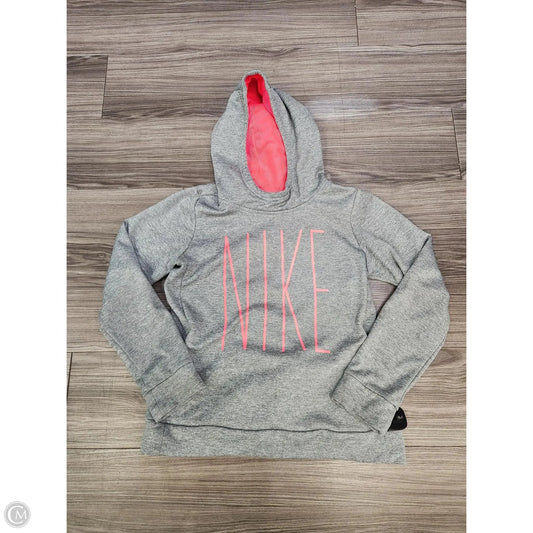 Sweatshirt Hoodie By Nike In Grey & Pink, Size: Xl