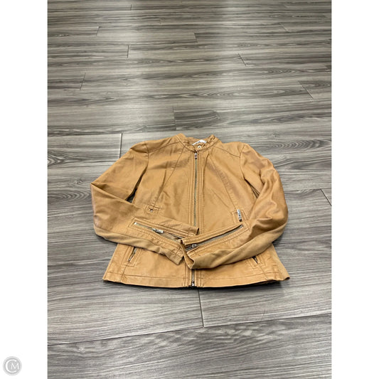 Jacket Leather By Express In Tan, Size: Xs