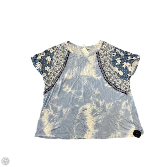 Top Short Sleeve By Cato In Blue, Size: Xxl