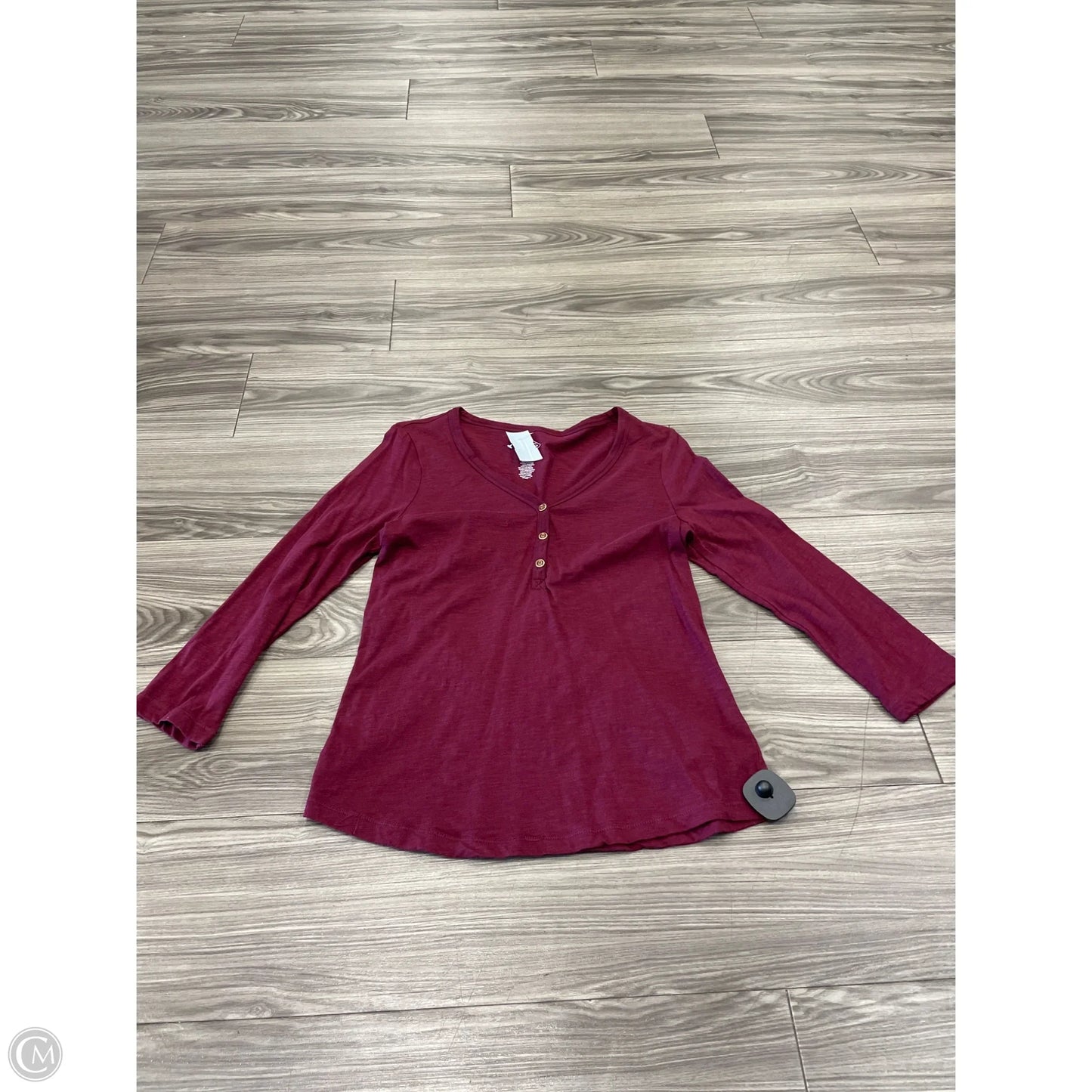 Top Long Sleeve By St Johns Bay In Red, Size: S