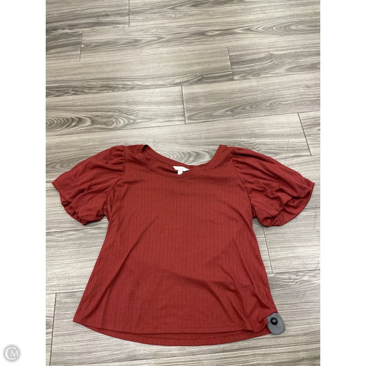 Top Short Sleeve By Lc Lauren Conrad In Orange, Size: Xl