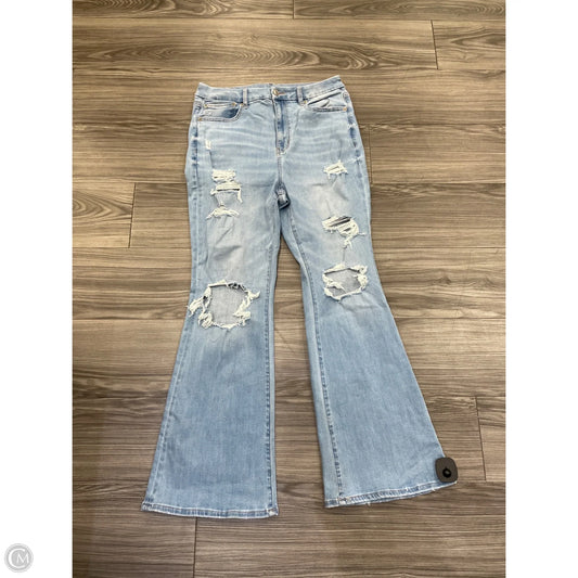 Jeans Flared By American Eagle In Blue Denim, Size: 12