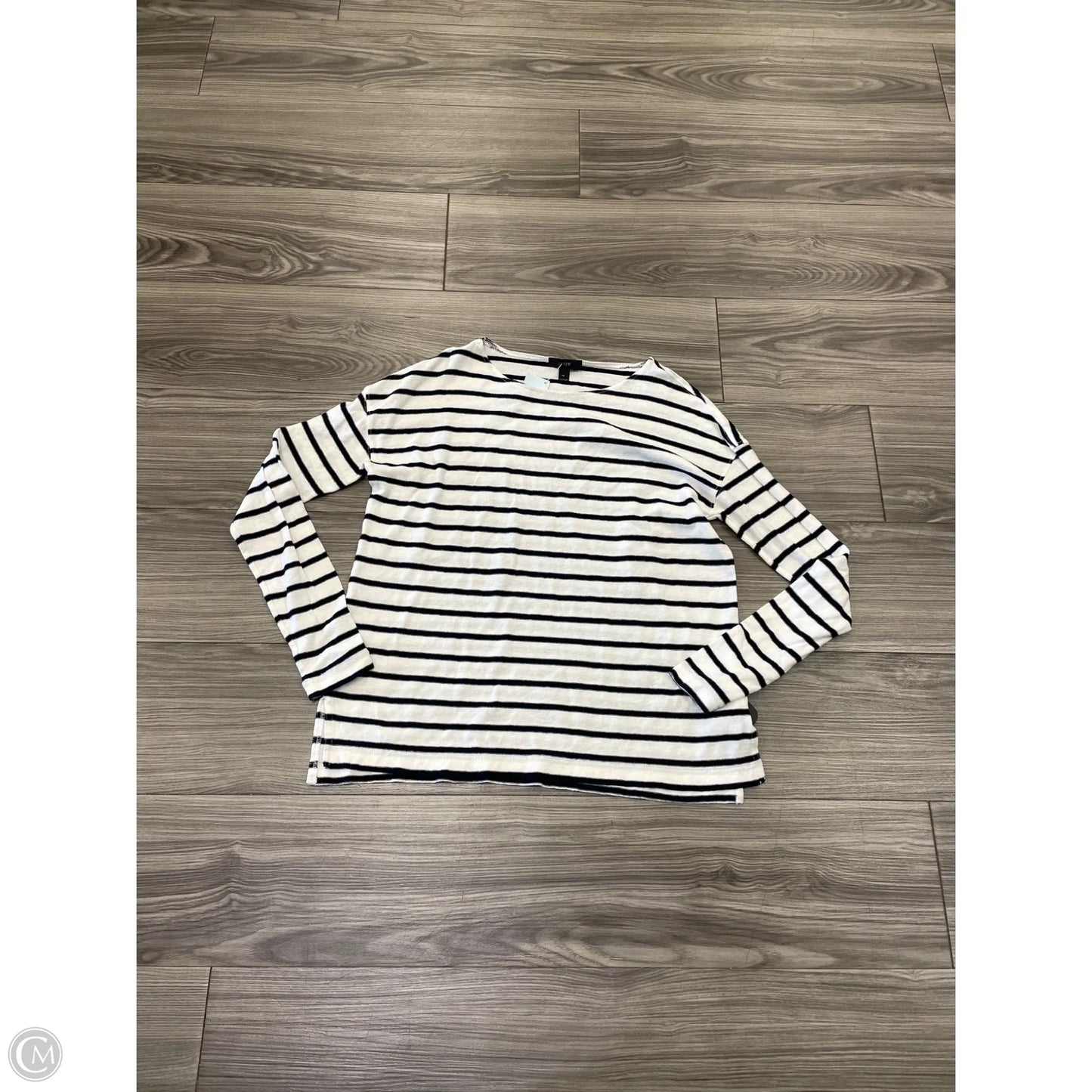 Top Long Sleeve By J. Crew In Blue & Cream, Size: Xs