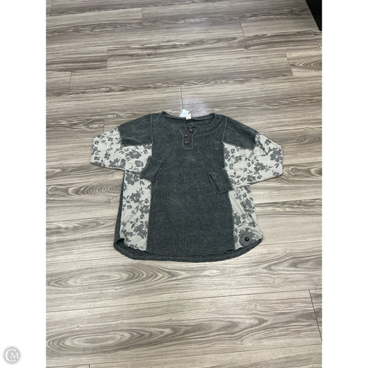 Top Long Sleeve By Free People In Grey & White, Size: 1x