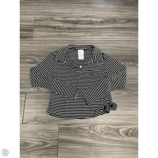 Top Long Sleeve Basic By Clothes Mentor In Black & Cream, Size: M