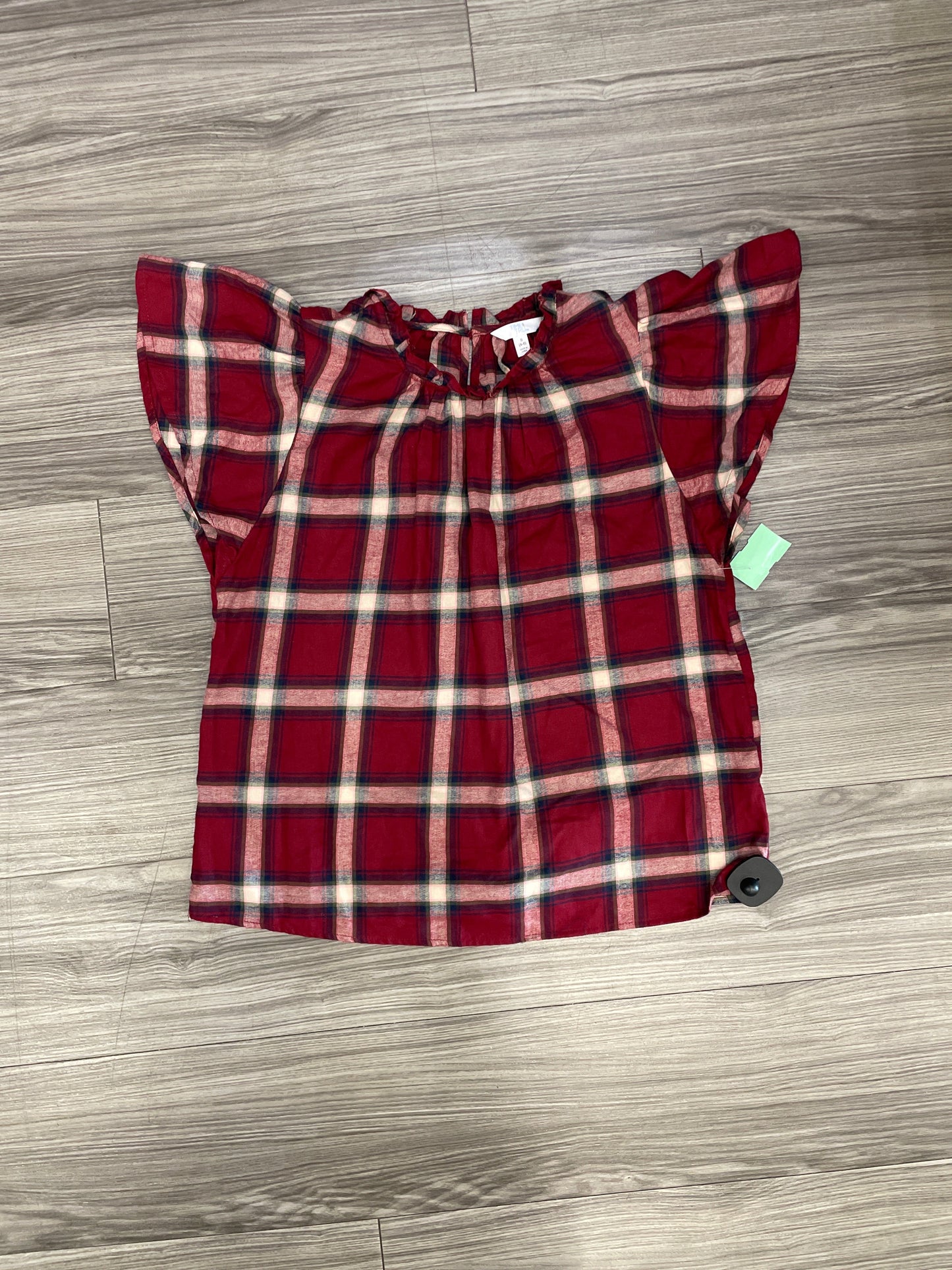 Plaid Pattern Top Short Sleeve Time And Tru, Size S