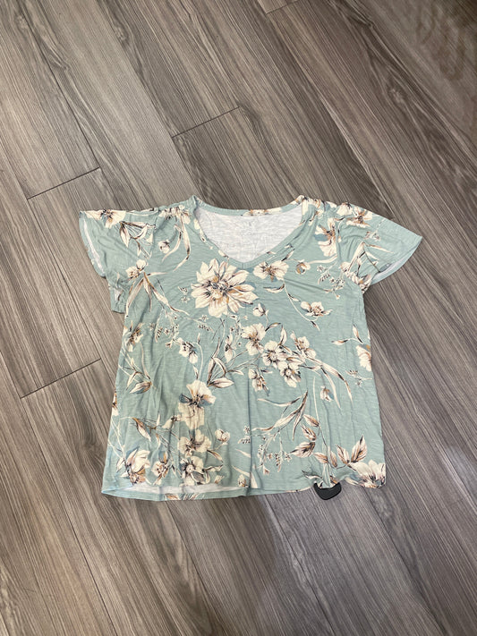 Floral Print Top Short Sleeve Maurices, Size 1x
