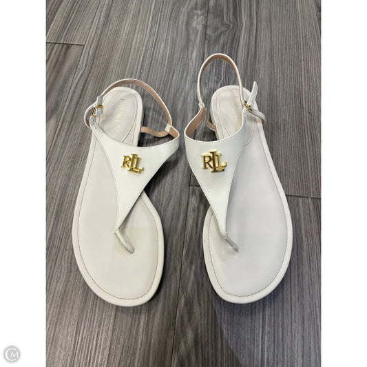 Sandals Flip Flops By Ralph Lauren In Cream, Size: 9