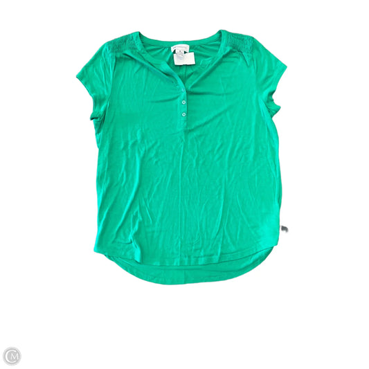 Top Short Sleeve By Liz Claiborne In Green, Size: M