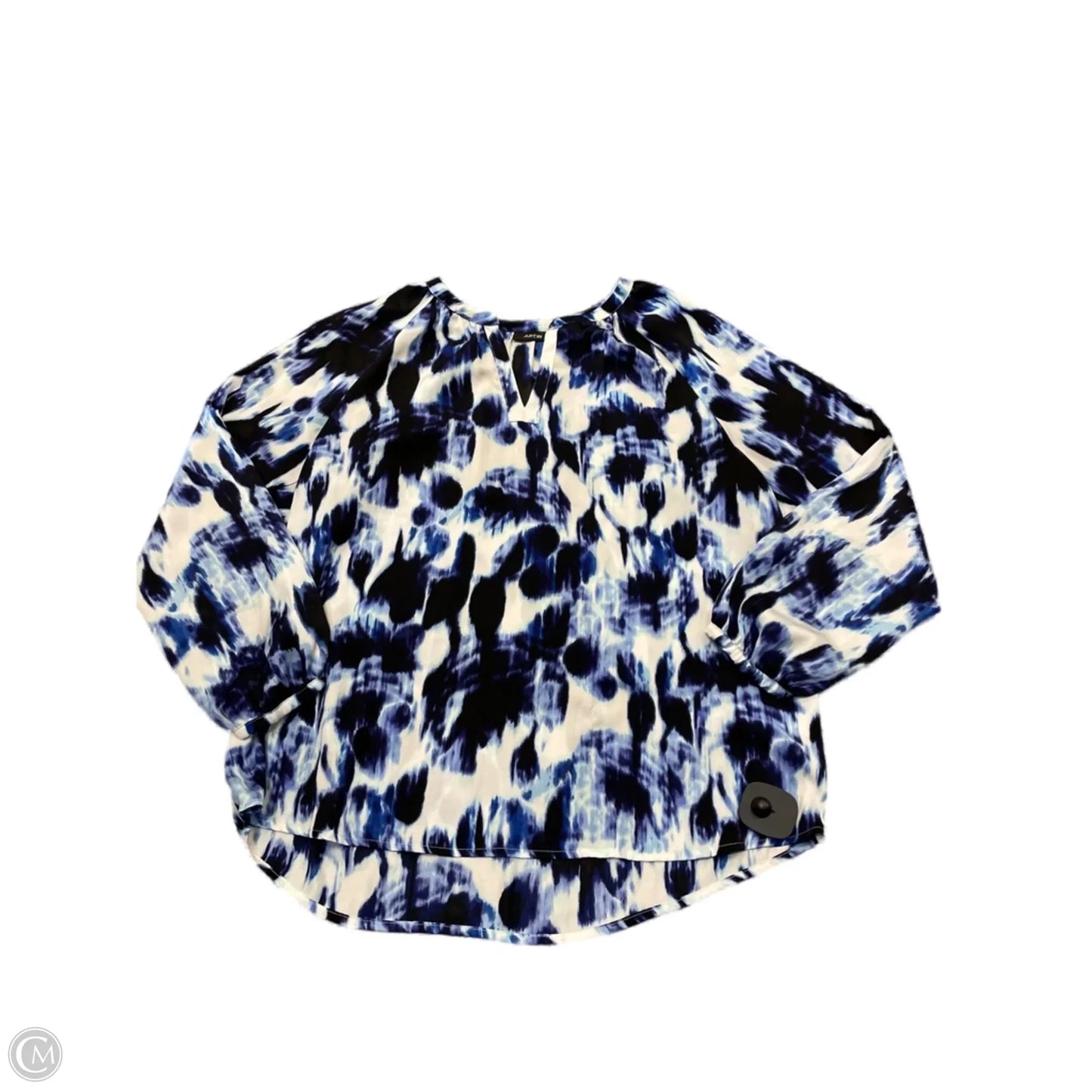 Blouse Long Sleeve By Apt 9 In Blue, Size: L